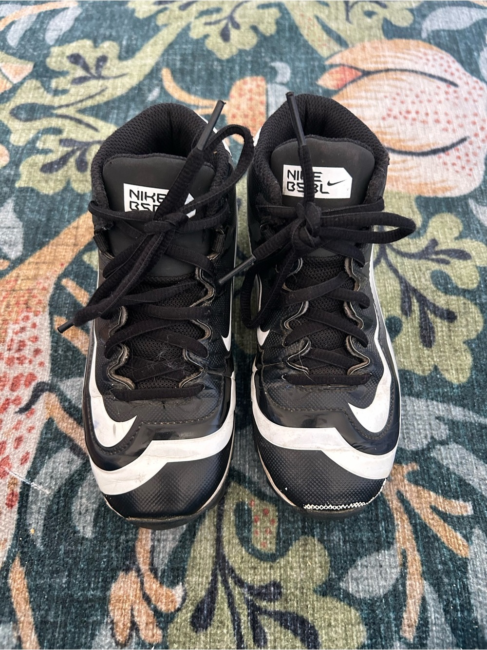 Nike Kids Black and White High-Top cleats